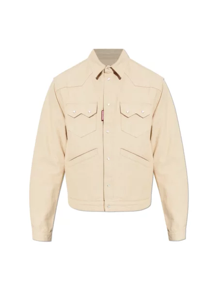 Kurtka jeansowa Dsquared2 beżowa