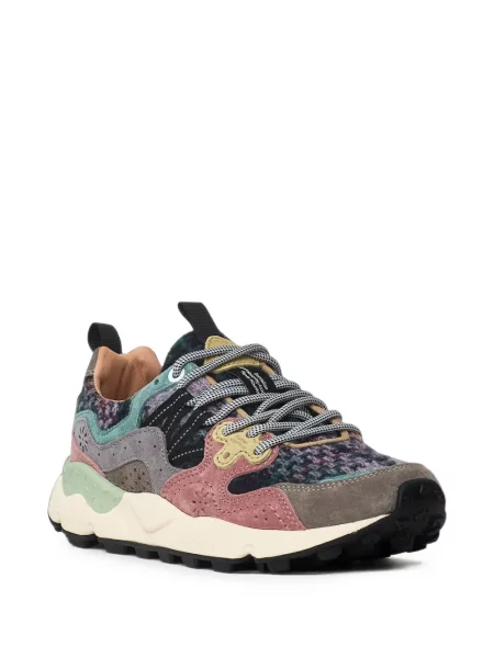 Φλοράλ sneakers Flower Mountain σουέντ ροζ