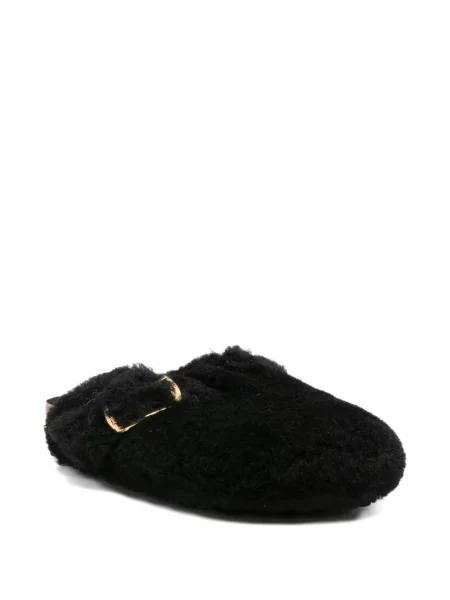 Papuci tip mules Birkenstock cu cataramă negru