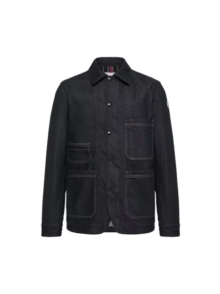 Kurtka jeansowa Moncler niebieska