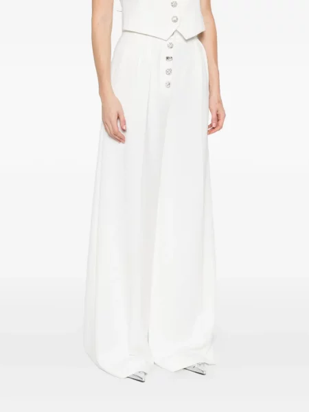 Pantaloni Nissa plisate alb
