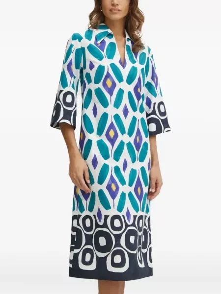 Rochie midi Luisa Spagnoli cu imagine până la genunchi de costum albastru