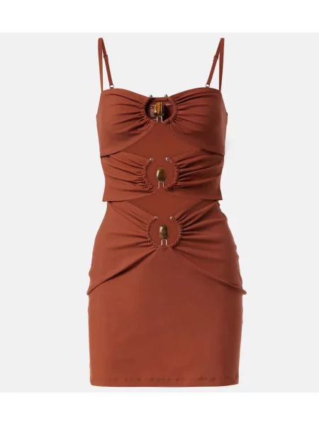 Rochie Christopher Esber din jerseu maro