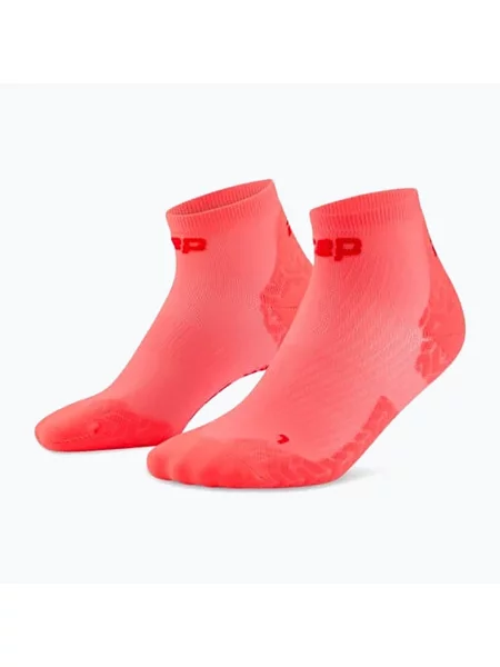 Șosete compresive pentru bărbați CEP Ultralight Low Cut neon coral/red roșu
