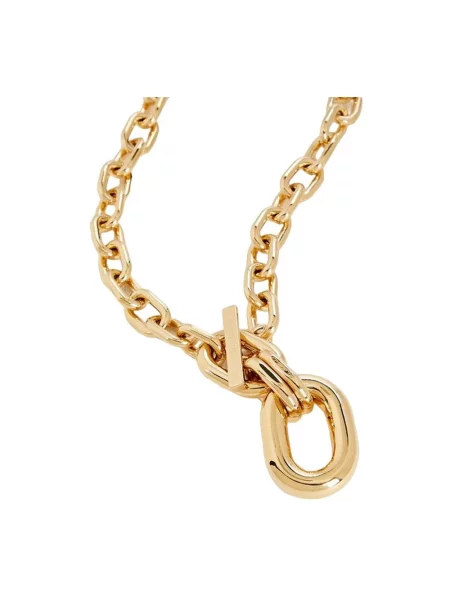Naszyjnik Paco Rabanne kopertowy pleciony żółty