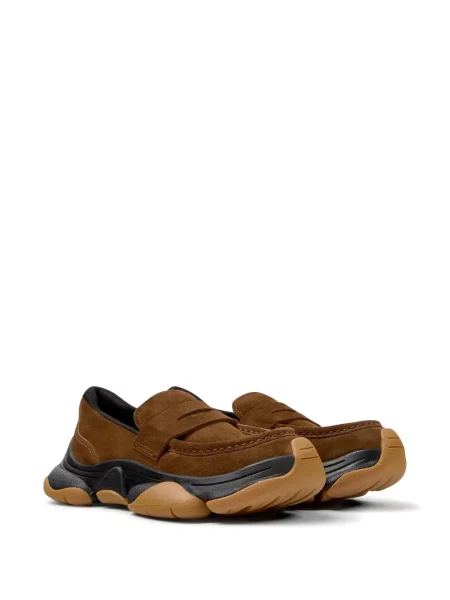 Pantofi loafer Camper din piele de căprioară maro