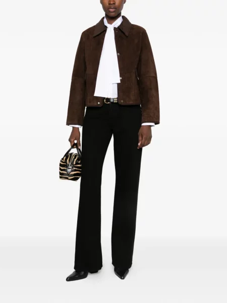 Apykaklė odinė striukė The Jackie Leathers ruda