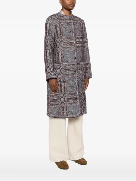 Palton Etro din jacard gri