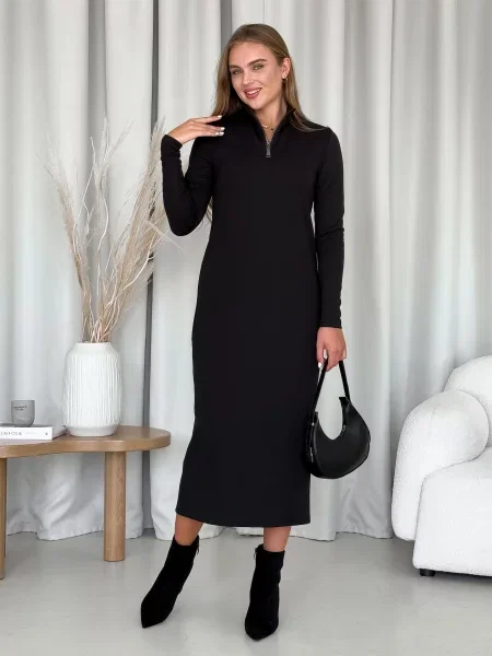 Сукня міді Merlini бавовна/поліестер чорний