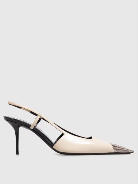Шкіряні босоніжки Saint Laurent бежеві