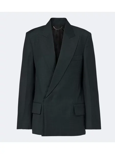 Sacou Victoria Beckham de lână verde