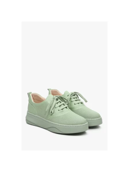Кеди літні шкіряні Estro зелені