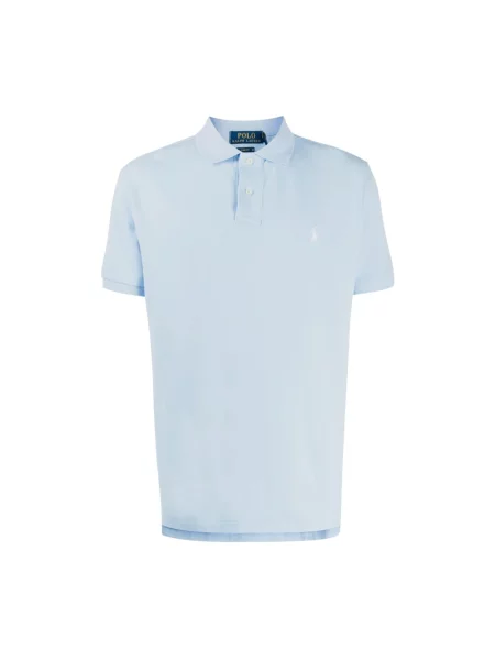 Koszulka polo o kroju slim fit z czystej bawełny Polo Ralph Lauren niebieska