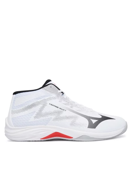 Încălțăminte pentru sporturi de interior Mizuno Lightning Select Mid alb