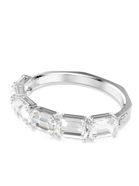Lniana bransoletka Swarovski biała