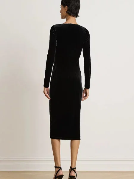 Lauren Ralph Lauren rochie din velur negru