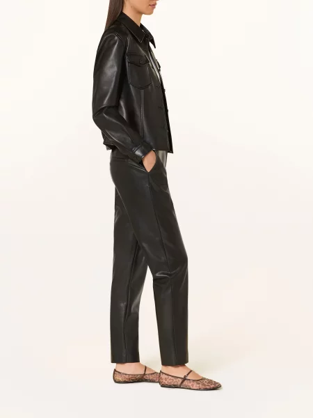 Lala Berlin Spodnie Z Imitacji Skóry schwarz czarne