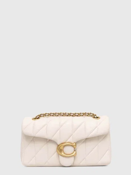 Шкіряна сумочка Coach бежевий