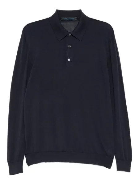 Długi polo Kiton niebieskie