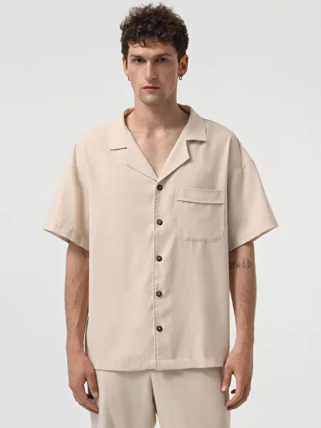 Сорочка IJ ij-sorochkaKR-linen-bez-man льон/віскоза бежевий