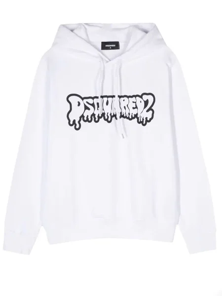 Mikina s kapucí Dsquared2 s kapucí bílá