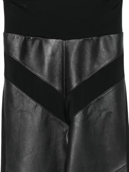 Leggings Mitiliane Couture din piele negru