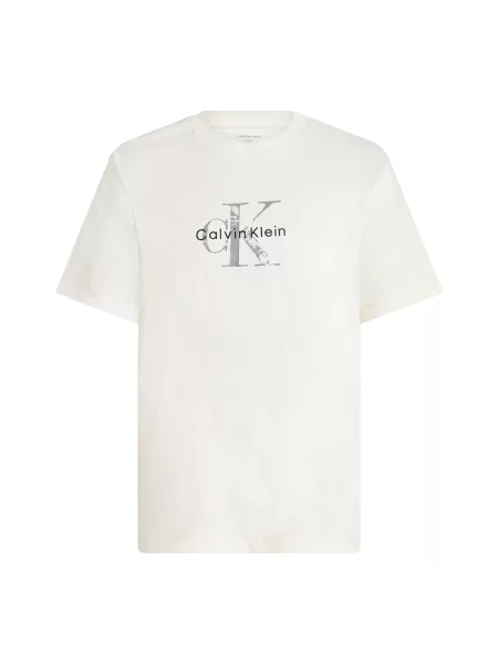Calvin Klein Jeans Tričko sivá / čierna / biela béžová