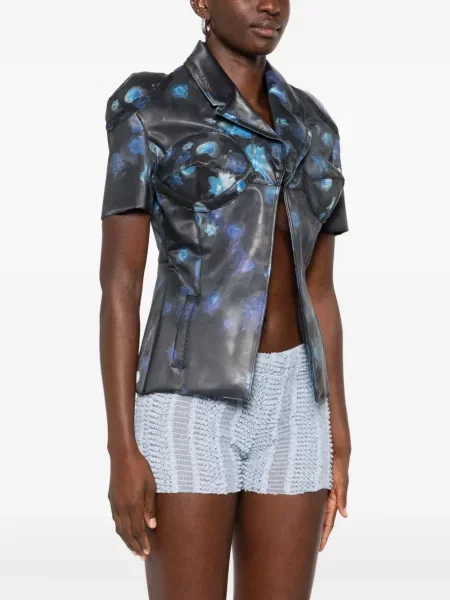 Geacă Coperni cu model floral cu imagine negru