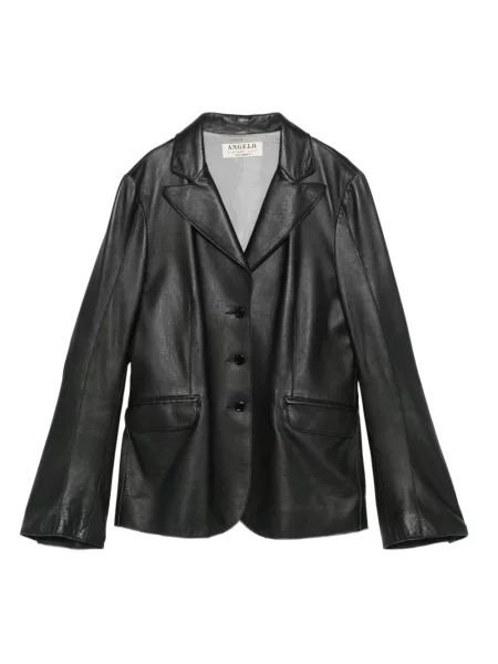 Kožené retro sako A.n.g.e.l.o. Vintage Cult černé