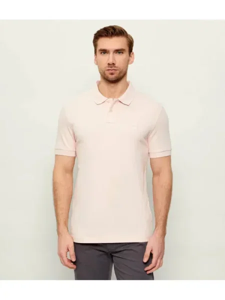 Tricou polo Boss Orange roz