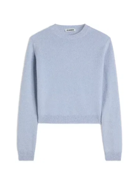 Pulover Jil Sander cu decolteu rotund albastru