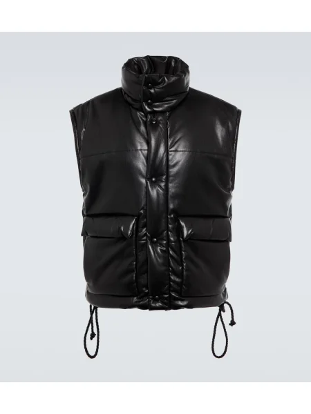 Kožni prsluk Nanushka crna