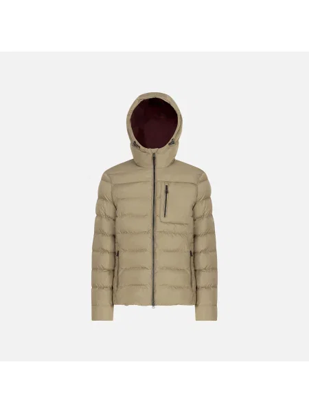 Geacă cu puf Geox cu model piele de șarpe bej