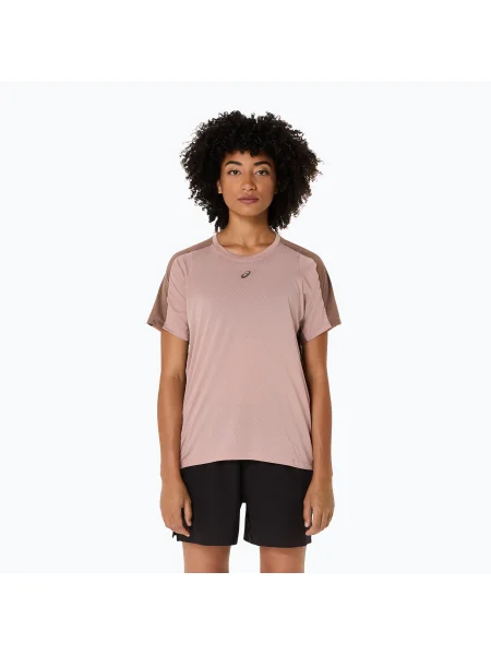 Tricou de alergare pentru femei ASICS Fujitrail Elite Top neutral pink/taupe grey gri