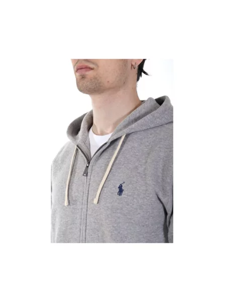 Bluza rozpinana Ralph Lauren z logo szara