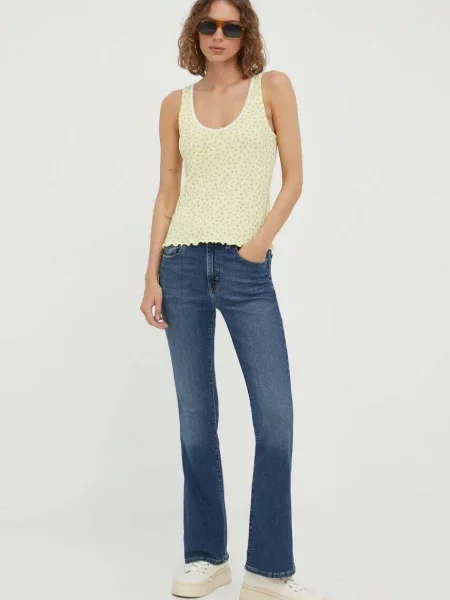 Traperice Levi's HIGH RISE BOOTCUT za žene visoki struk plava