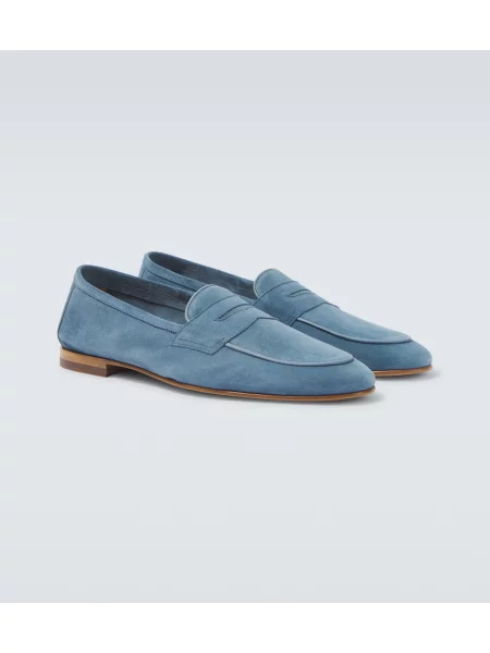 Pantofi loafer Frescobol Carioca din piele de căprioară albastru