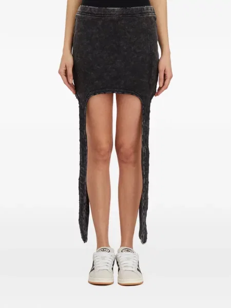 Fusta mini Adidas zdrențuiți negru