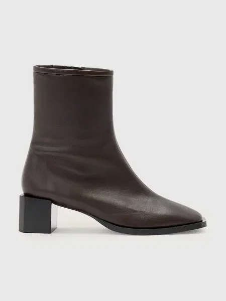 AllSaints cizme de piele AVRIL BOOT cu drept maro