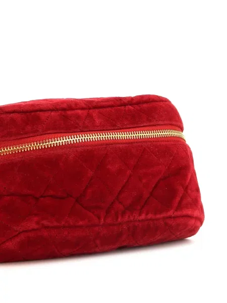 Prošívaný diamant pásek Chanel Pre-owned červený