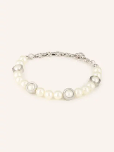 Casablanca Náramek Sci-Fi Pearl Bracelet / stříbrná bílá
