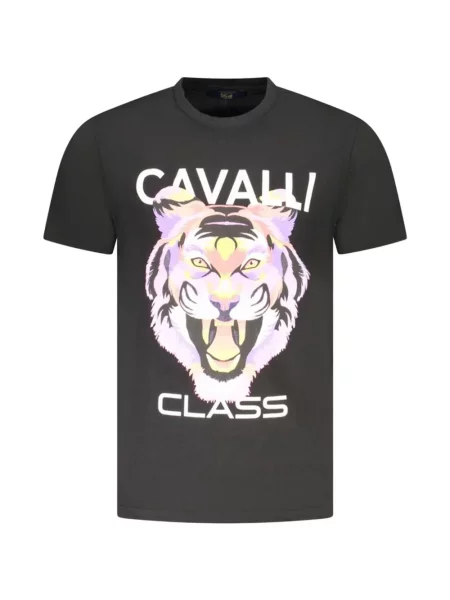 Tricou Cavalli Class cu imagine cu dungi de tigru negru
