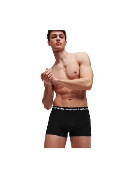 Bokserki KARL LAGERFELD Logo Trunk 3 pary black czarne