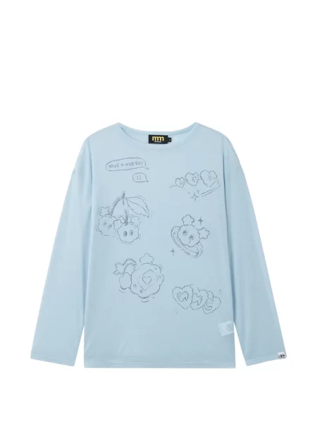 Tricou Mini Cream cu imagine lung mini albastru