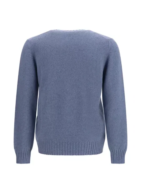 Кашмирен пуловер Piacenza Cashmere с кръгло деколте синьо