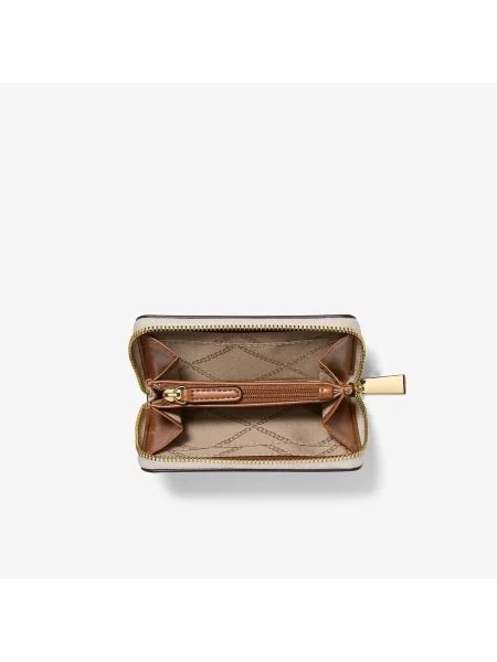 Mały portfel Michael Michael Kors skórzany beżowy