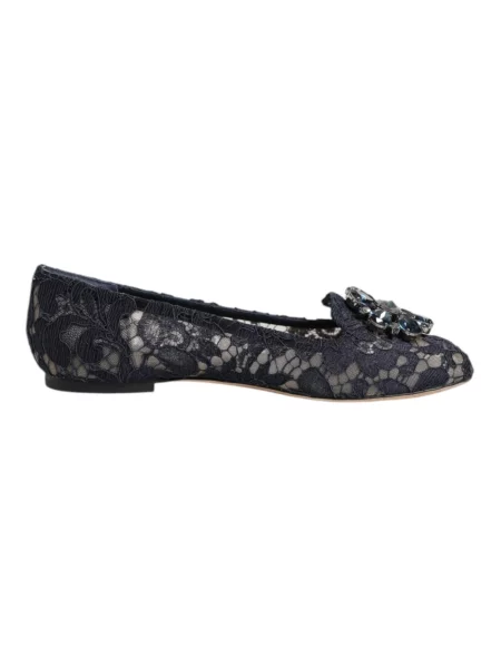 Balerinki Dolce And Gabbana koronkowe niebieskie
