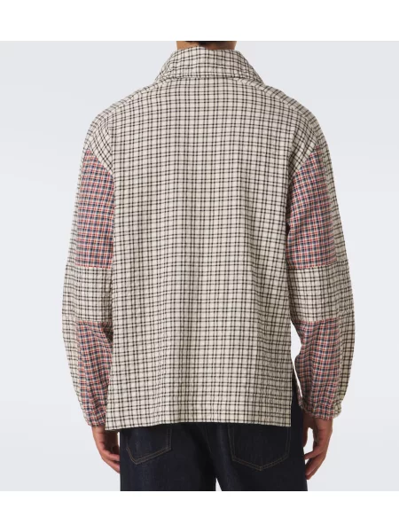 Cămașă Dries Van Noten în carouri bej