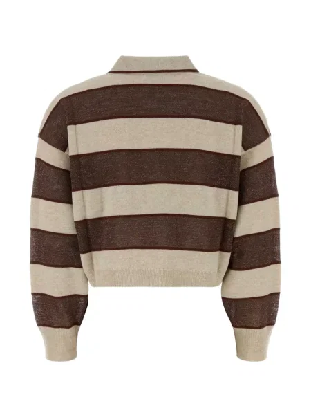 Decupat tricou polo Brunello Cucinelli cu dungi