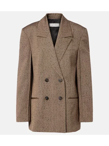 Marynarka Róhe wełniana w jodełkę brązowa